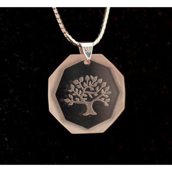 Vintage 1981 Crystal Pendant tree Necklace By Avon F15 - Picture 1 of 4